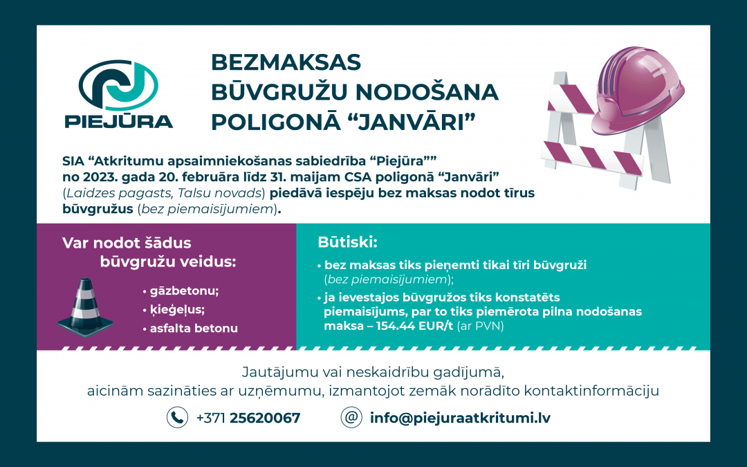 Tīru būvgružu nodošanas akcija
