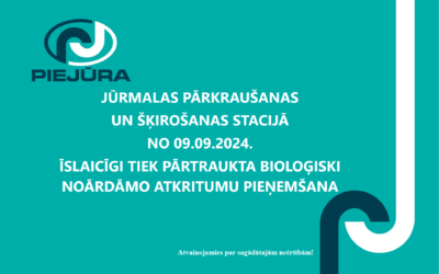 Jūrmalas pārkraušanas un šķirošanas stacijā no 09.09.2024.