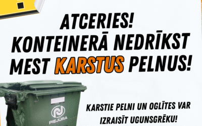 Konteinerā nedrīkst mest karstus pelnus!