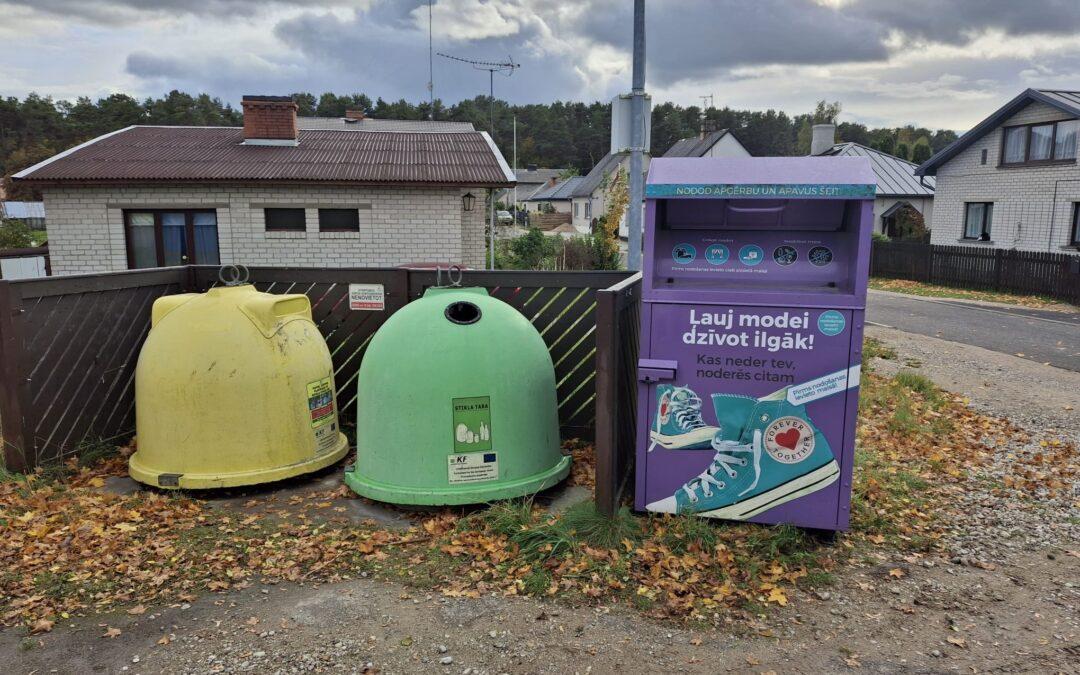 Tukumā-Durbē un Veļķos-  pieejami tekstilizstrādājumu konteineri!