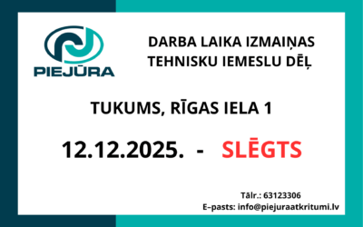 Izmaiņas klientu apkalpošanas centra darba laikā