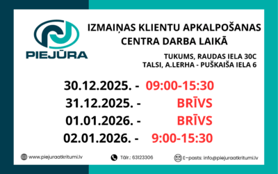 Izmaiņas klientu apkalpošanas centra darba laikā