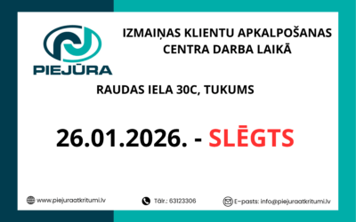 Izmaiņas Tukuma klientu apkalpošanas centra darba laikā