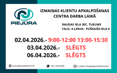 Izmaiņas klientu apkalpošanas centru darba laikā