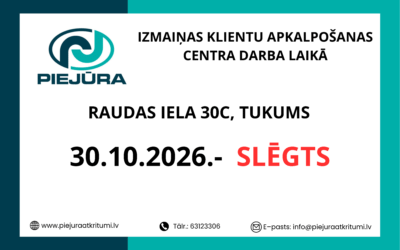 Izmaiņas klientu apkalpošanas centra darba laikā!